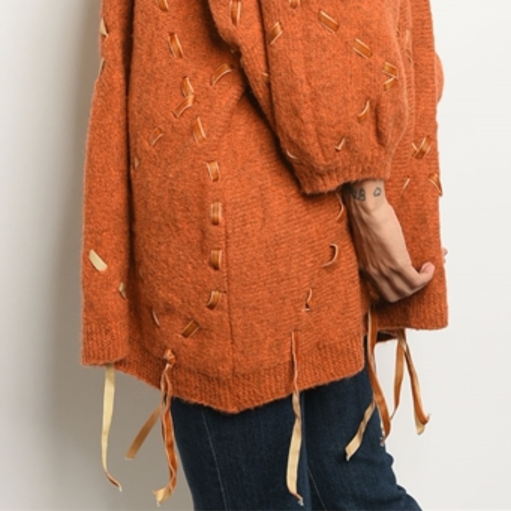 KNIT CARDIGAN WITH RIBBON DETAIL - Picture 3 of 3